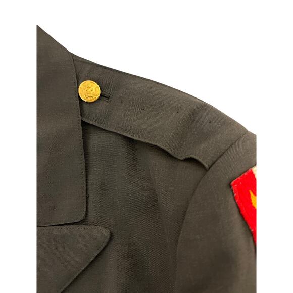 US Army 60 70s Class A Service Coat SETAF Italy Patch Vintage Military Jacket 40 - Picture 5 of 15